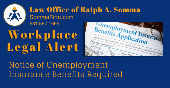 Notice of Unemployment Insurance Benefits Required